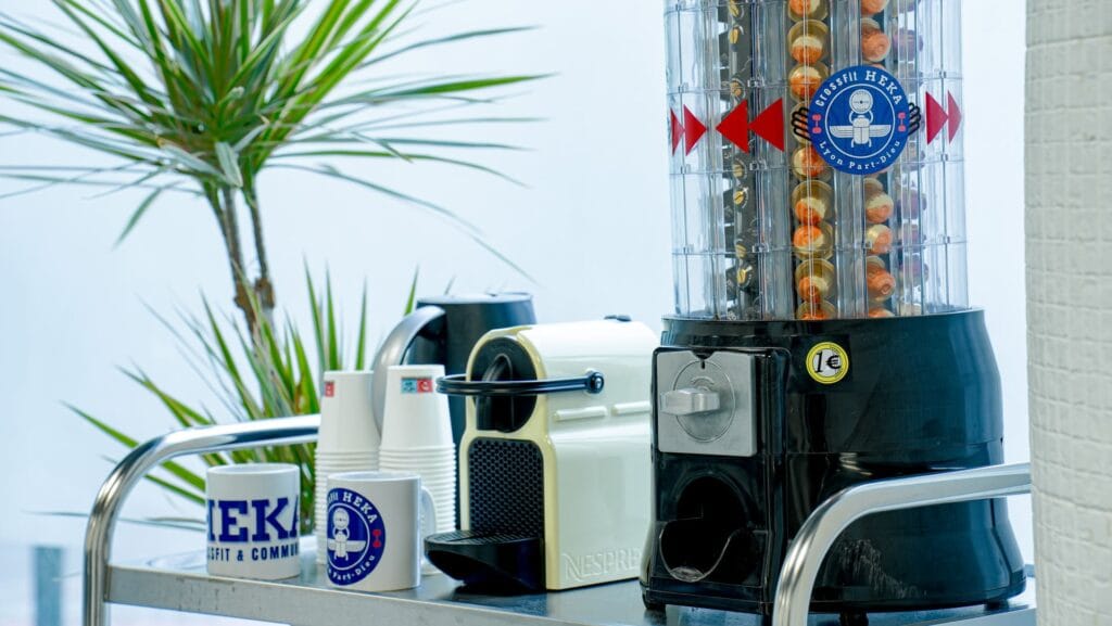 Espace café et détente chez CrossFit Heka à Lyon